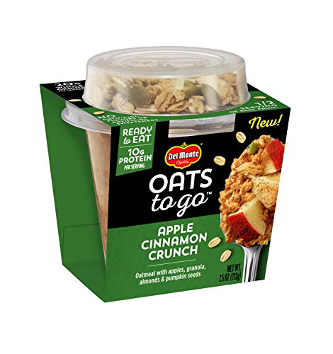 Del Monte Oats to Go Apple Cinnamon Crunch Oatmeal, 7.5 Ounce (2005043)