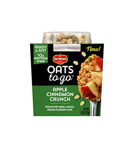 Del Monte Oats to Go Apple Cinnamon Crunch Oatmeal, 7.5 Ounce (2005043)