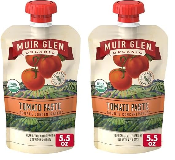 Muir Glen Organic Tomato Paste in Resealable Pouch, 5.5 oz. (Pack of 2)