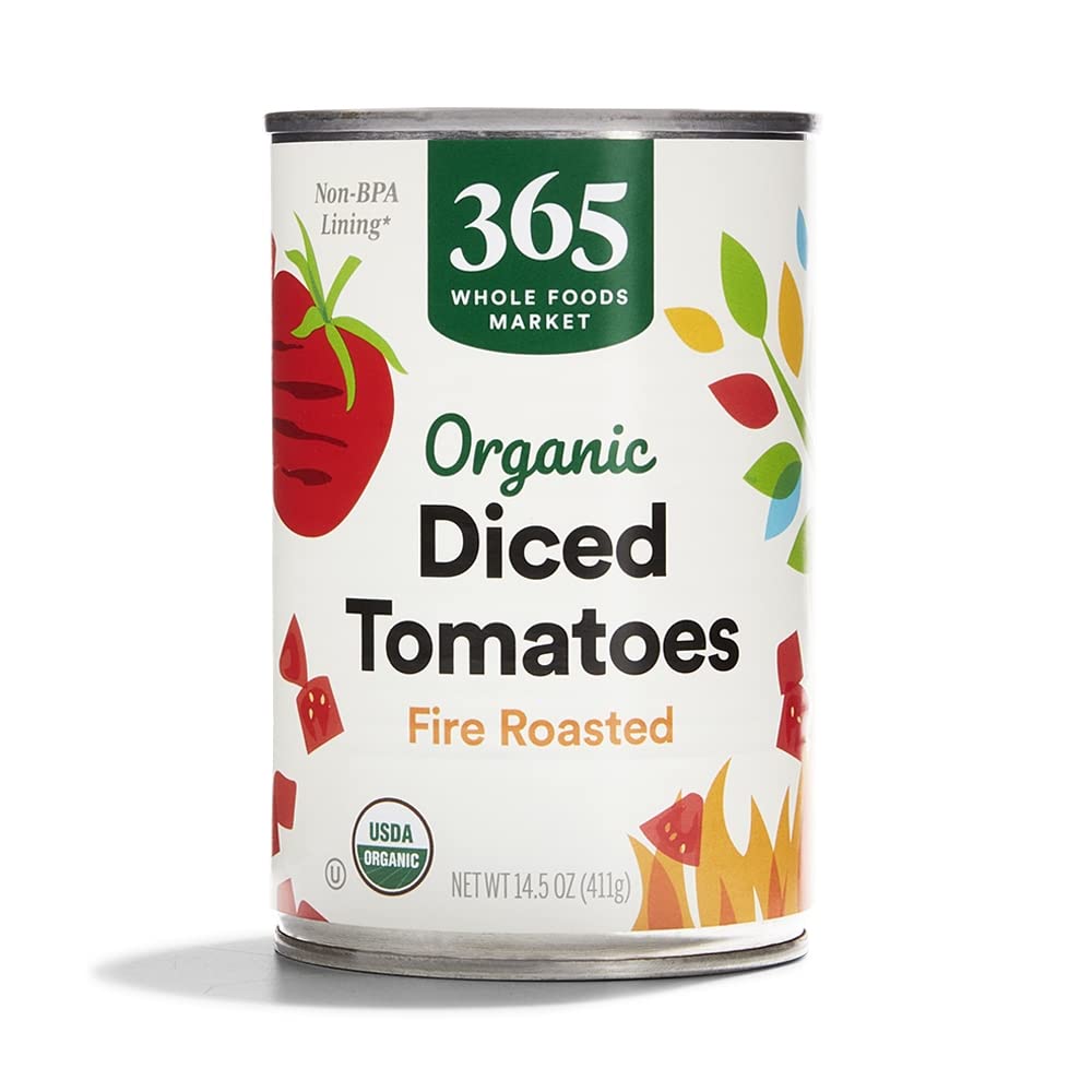 Foods Market, Organic Diced Fire Roasted Tomatoes, 14.5 Ounce