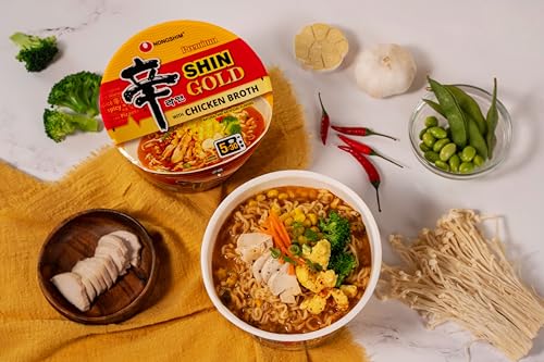 Gourmet Shin Gold, 6 pack Big Bowl, Rich Spicy Chicken Broth