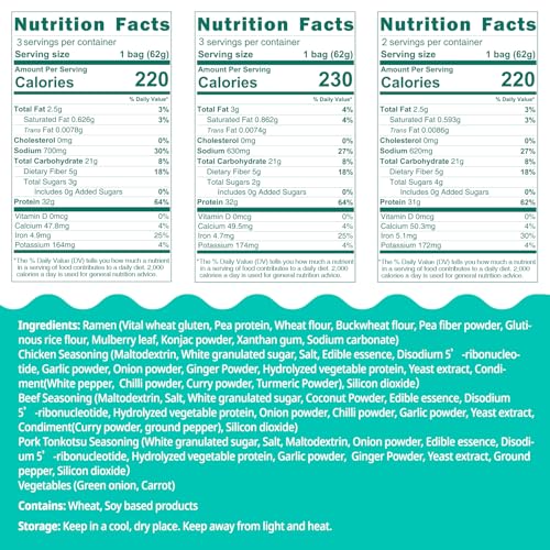 Hethstia 18Pcs Instant Ramen High Protein Variety Packaged Noodle Soup 6 Packs with Konjac Spaghetti 12Packs, Vegan, Low Fat
