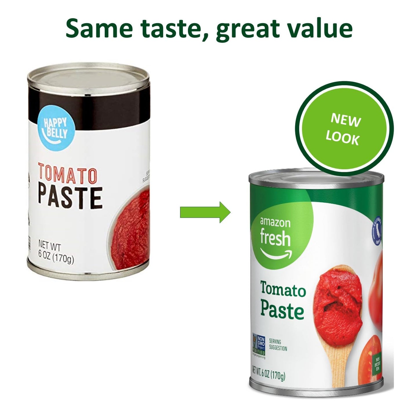 Amazon Fresh, Tomato Paste, 6 oz (Previously Happy Belly, Packaging May Vary) (Pack of 6)