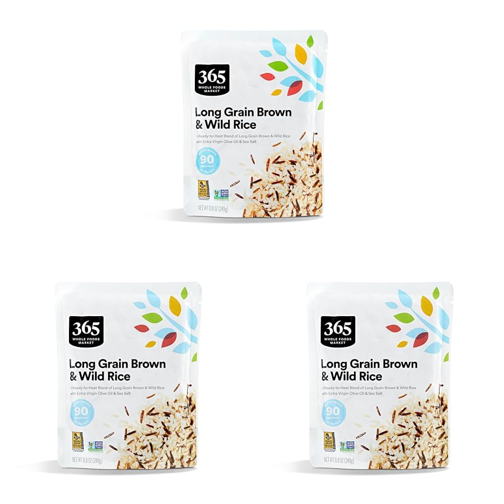 365 by Whole Foods Market, Long Grain Brown and Wild Rice, 8.8 Ounce (Pack of 3)