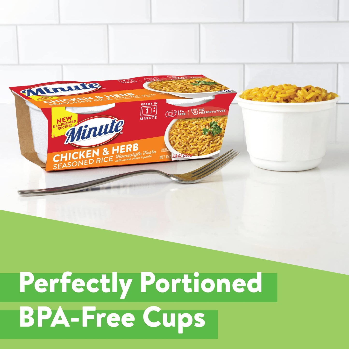 Minute Ready-to-Serve Chicken Microwavable Rice Cups (Pack of 8)