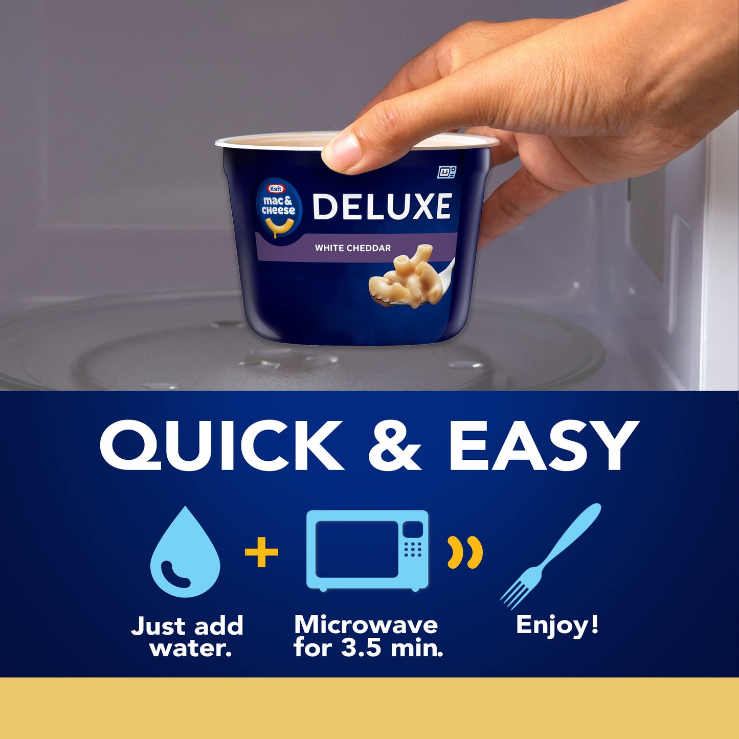 Kraft Deluxe White Cheddar Mac & Cheese Macaroni and Cheese Dinner, 4 ct Pack, 2.39 oz Cups