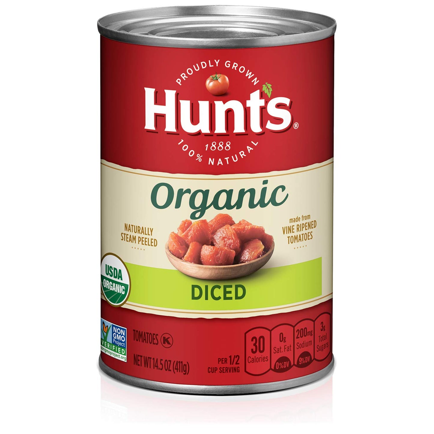 Hunt's Organic Diced Tomatoes, 14.5 oz, 12 Pack