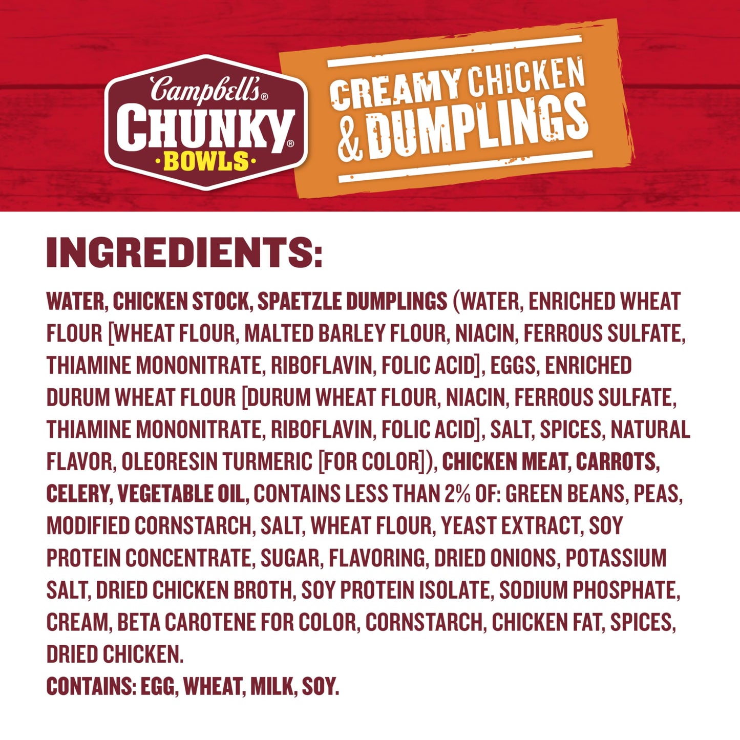 Campbell's Chunky Soup, Creamy Chicken and Dumplings Soup, 15.25 oz Microwavable Bowl