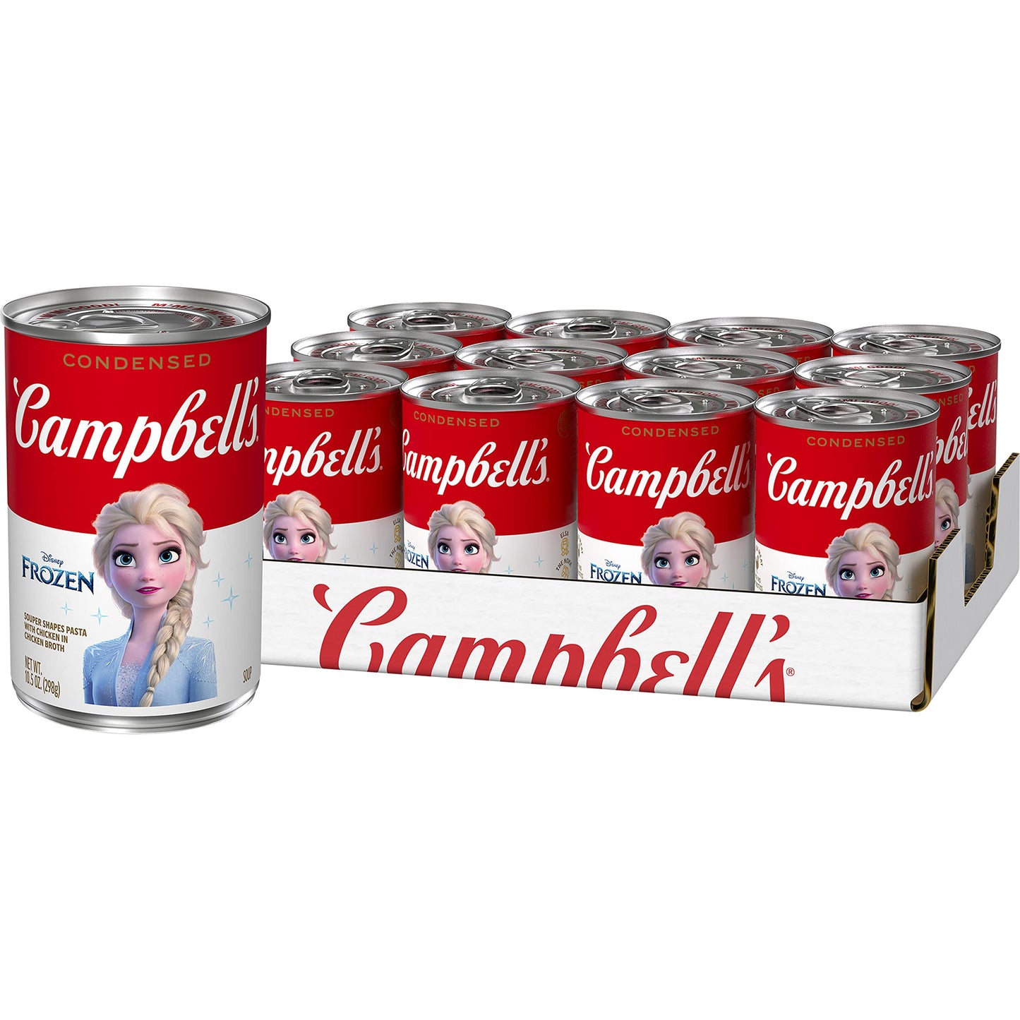 Campbell's Kids Soup, Disney Frozen, Princess-shaped pasta in chicken soup, 10.5 Ounce Can (Pack of 12)