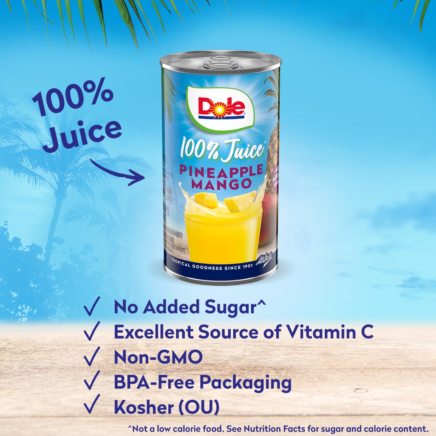 Dole 100% Pineapple Mango Juice, Excellent Source of Vitamin C, 6 Fl Oz (Pack of 6), 48 Total Cans