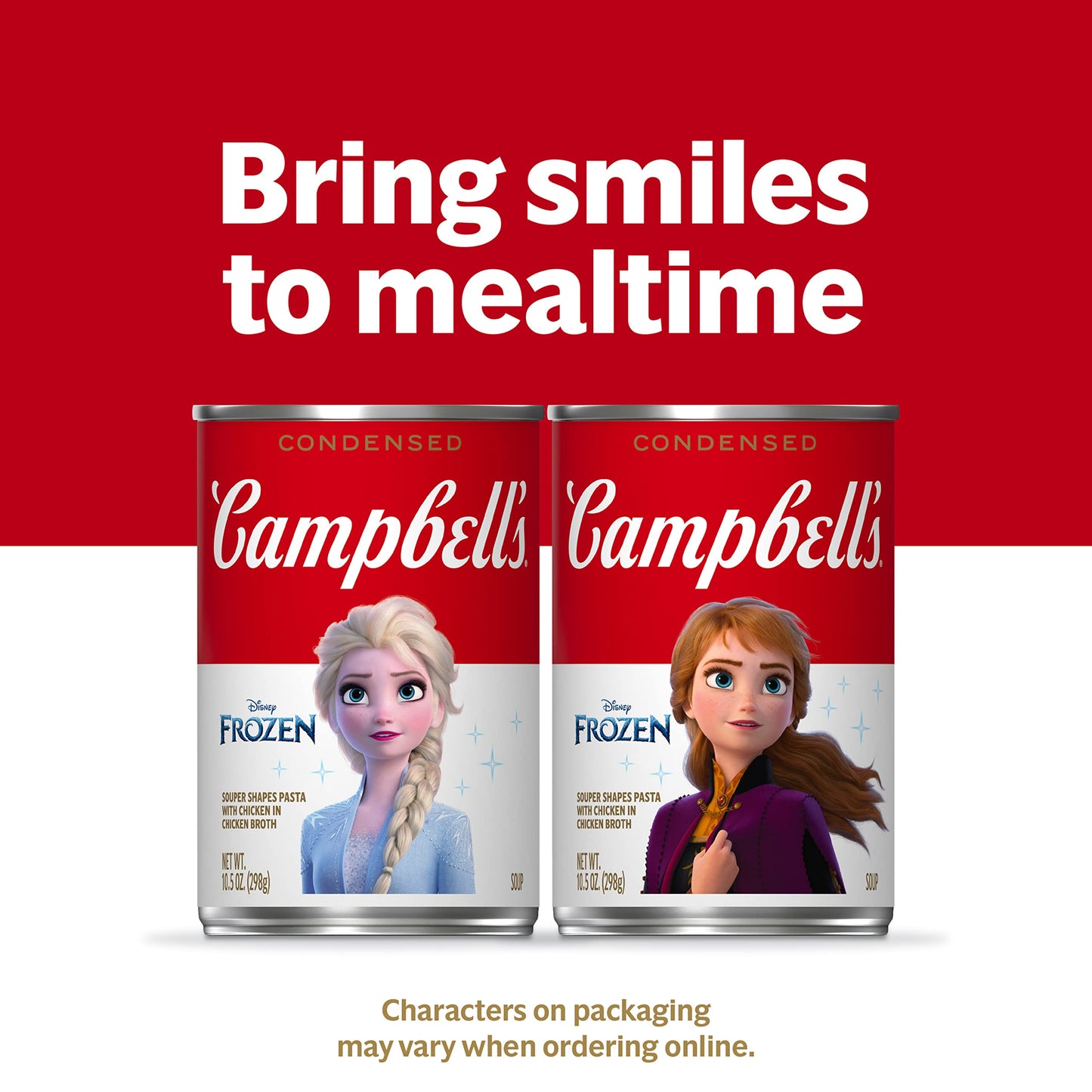 Campbell's Kids Soup, Disney Frozen, Princess-shaped pasta in chicken soup, 10.5 Ounce Can (Pack of 12)