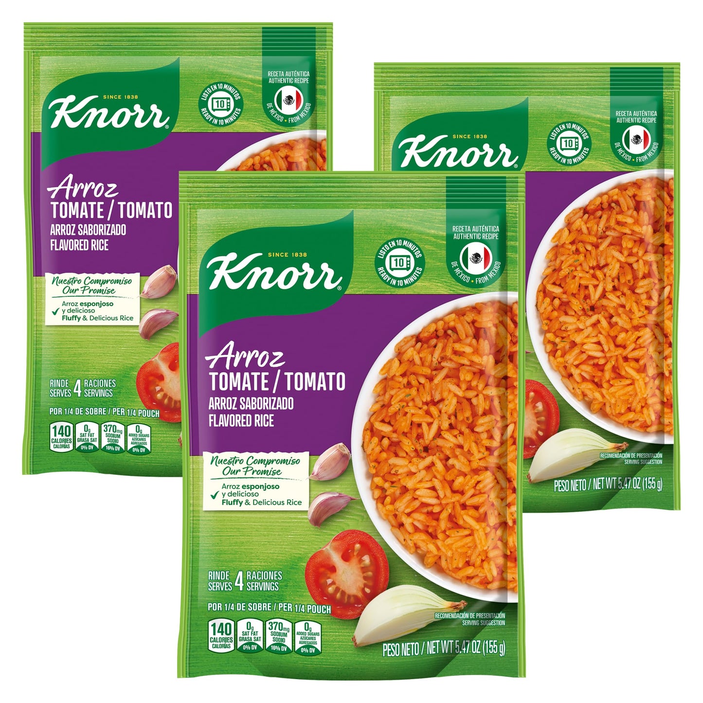Knorr Mexican Rice Sides, Tomato Flavored Rice - Arroz Tomate, 5.47oz (Pack of 3)
