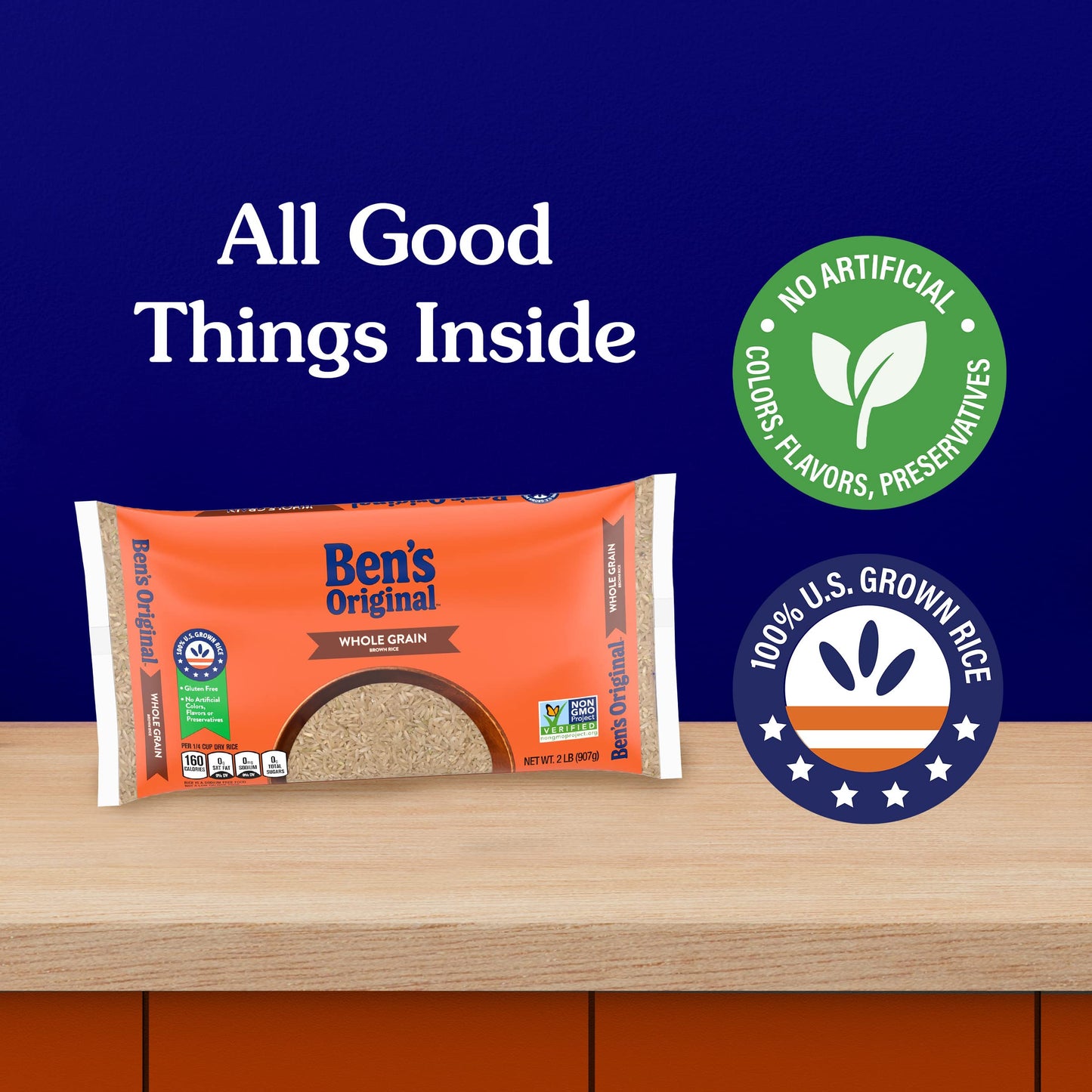 BEN'S ORIGINAL Whole Grain Brown Rice, 2 lb Bag