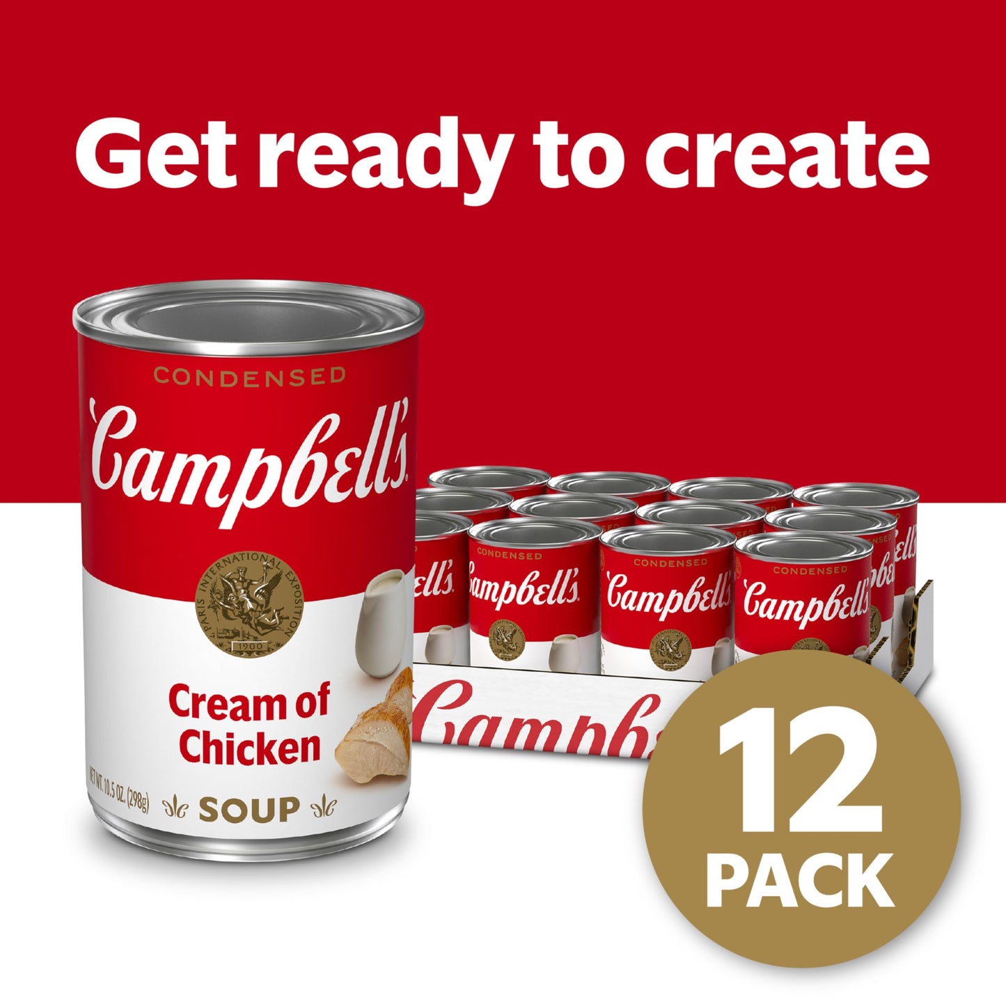 Campbell's Condensed Cream of Chicken Soup, 10.5 Ounce Can (Pack of 12)