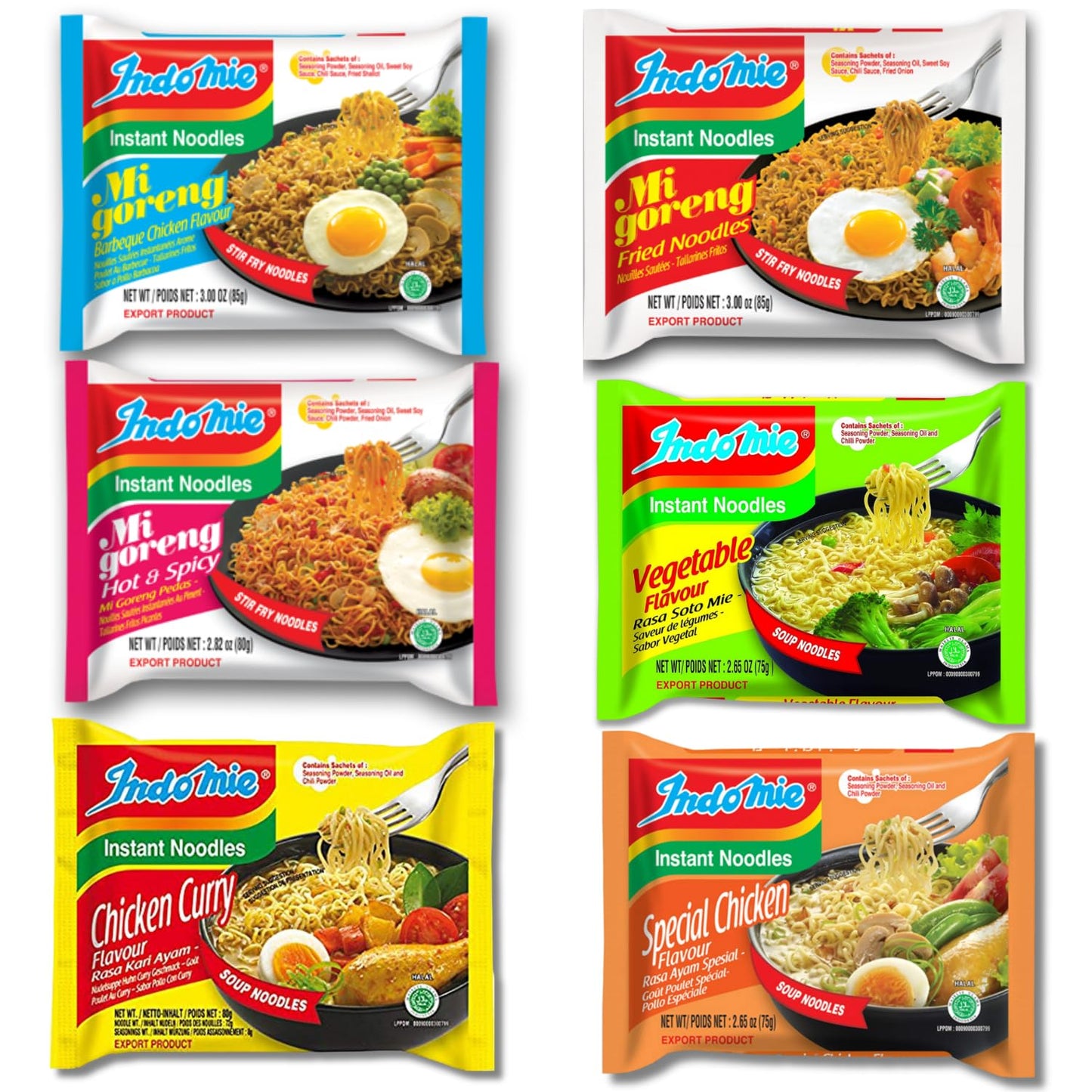 Indomie Variety Pack - 1 Case (30 Bags)