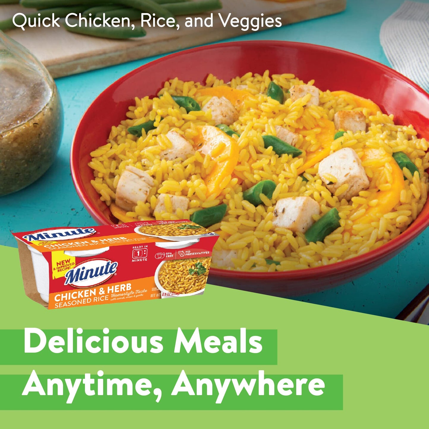 Minute Ready-to-Serve Chicken Microwavable Rice Cups (Pack of 8)