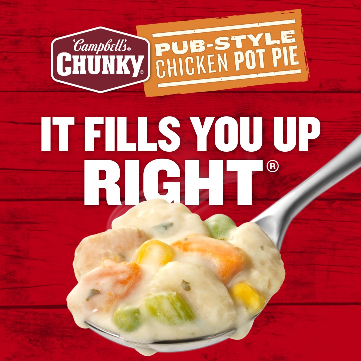 Campbell's Chunky Soup, Pub-Style Chicken Pot Pie Soup, 18.8 oz Can (Pack of 12)
