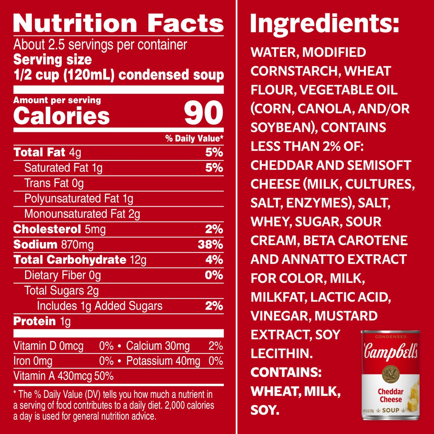 Campbell's Condensed Cheddar Cheese Soup, 10.5 Ounce Can (Pack of 12) (Packaging May Vary)