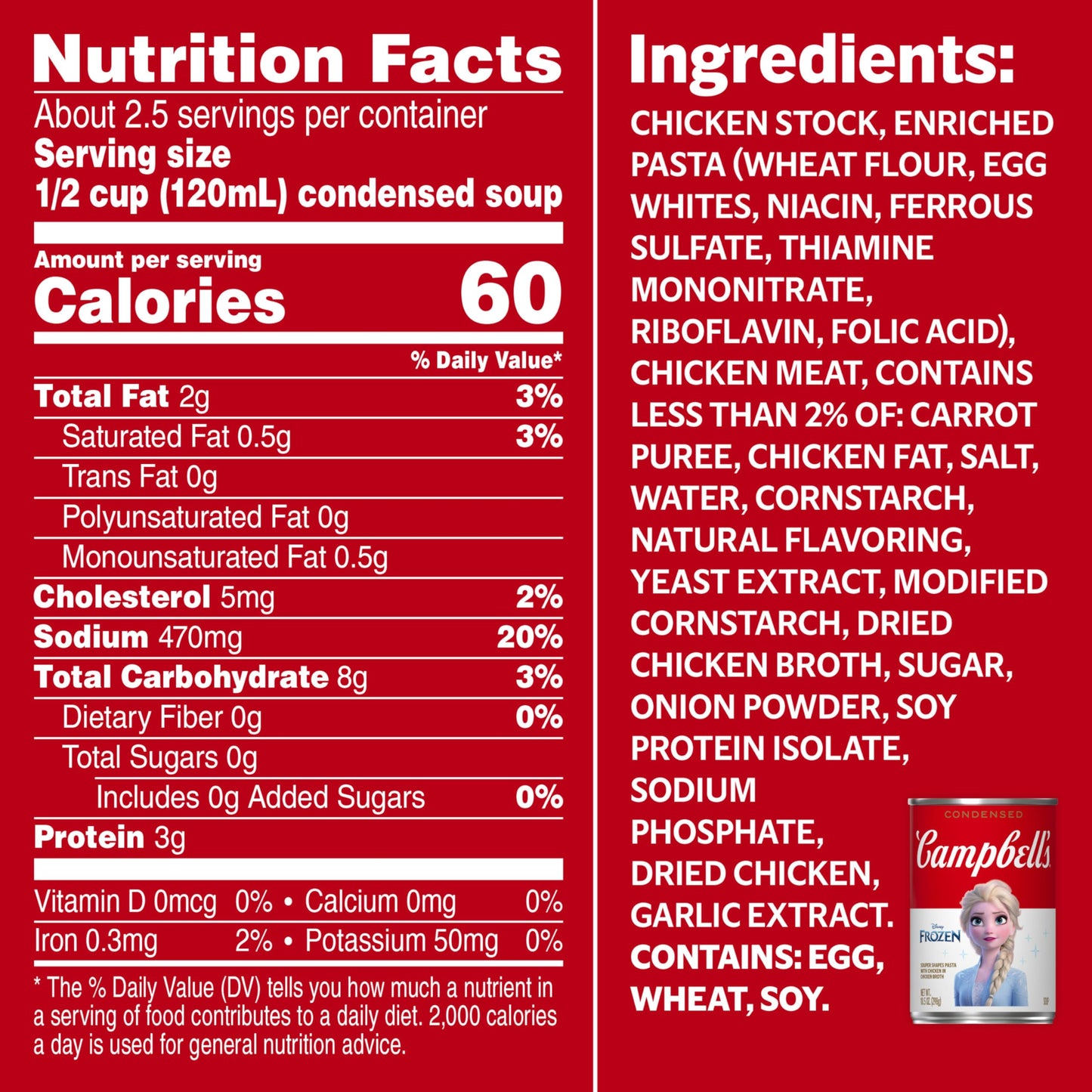 Campbell's Kids Soup, Disney Frozen, Princess-shaped pasta in chicken soup, 10.5 Ounce Can (Pack of 12)