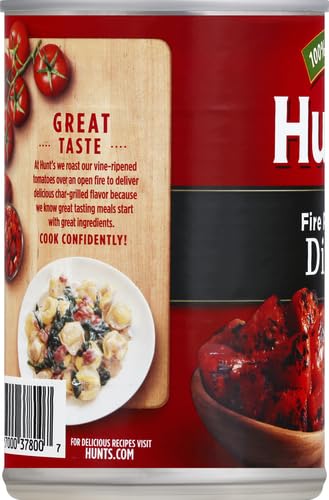 Hunt's Fire Roasted Diced Tomatoes, Keto Friendly, 14.5 oz (Pack of 6)