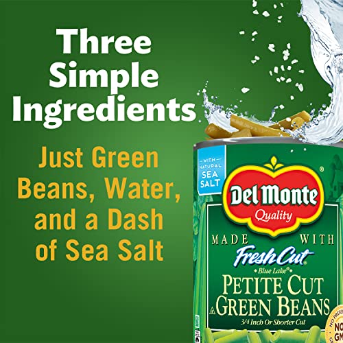 DEL MONTE BLUE LAKE Petite Cut Green Beans, Canned Vegetables, 14.5 oz Can