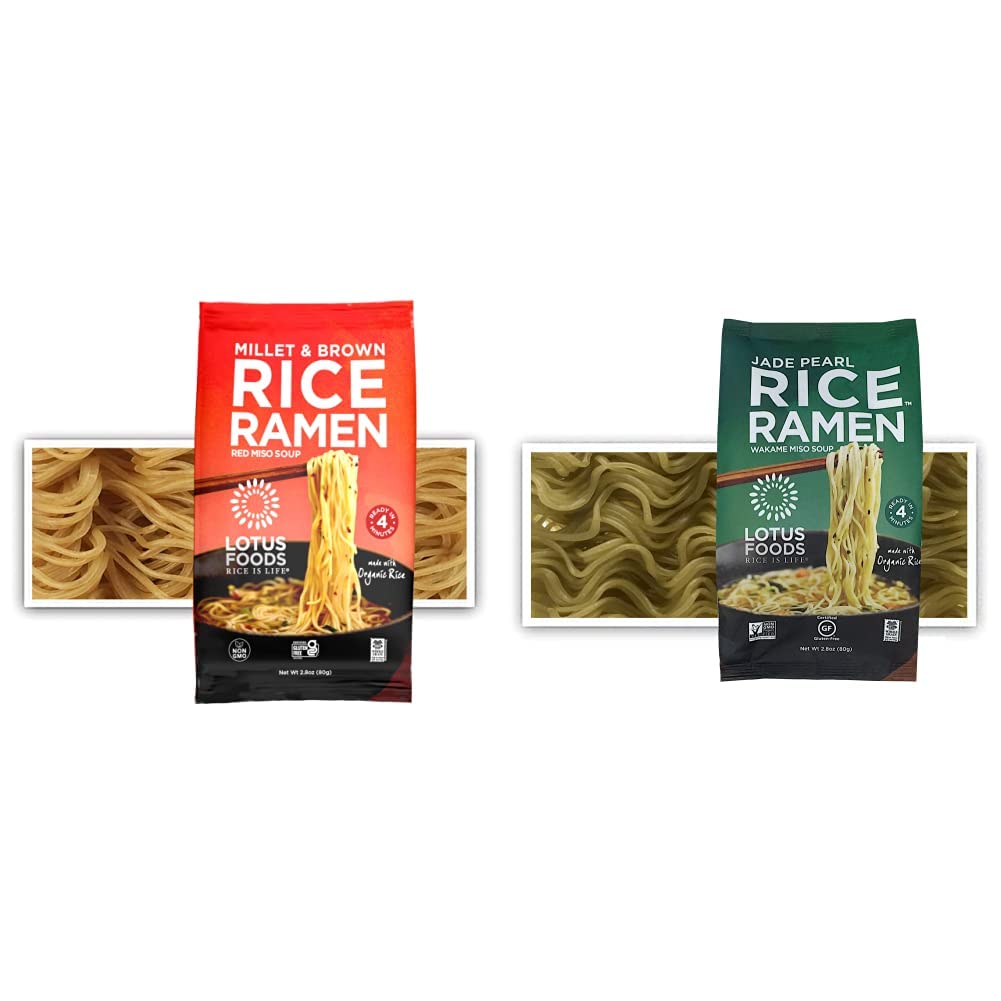 Lotus Foods Variety Pack - Organic Millet & Brown Rice Ramen Noodles Broth – 10, 2.8 oz