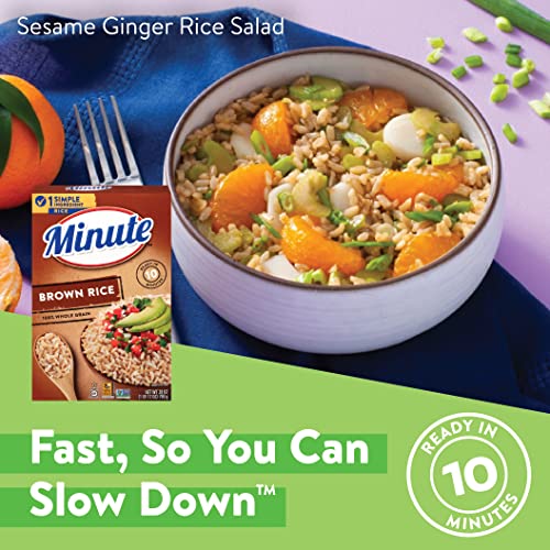 Minute Brown Rice, Instant Brown Rice for Quick Meals, 28-Ounce Box (Pack of 4)