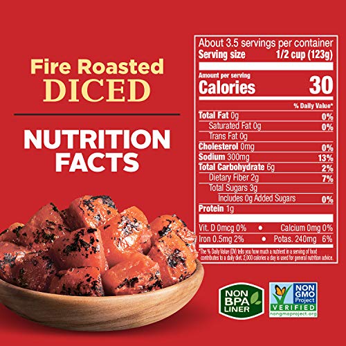 Hunt's Fire Roasted Diced Tomatoes, Keto Friendly, 14.5 oz (Pack of 6)