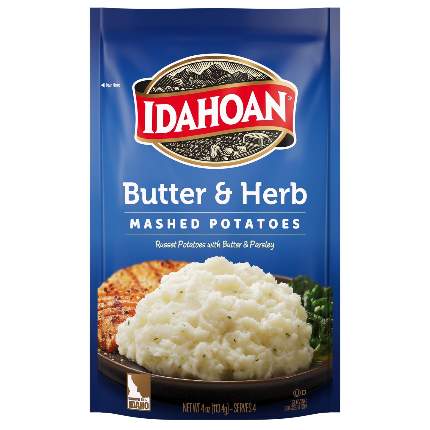 Idahoan Mashed Potatoes, Butter & Herb, 4 oz