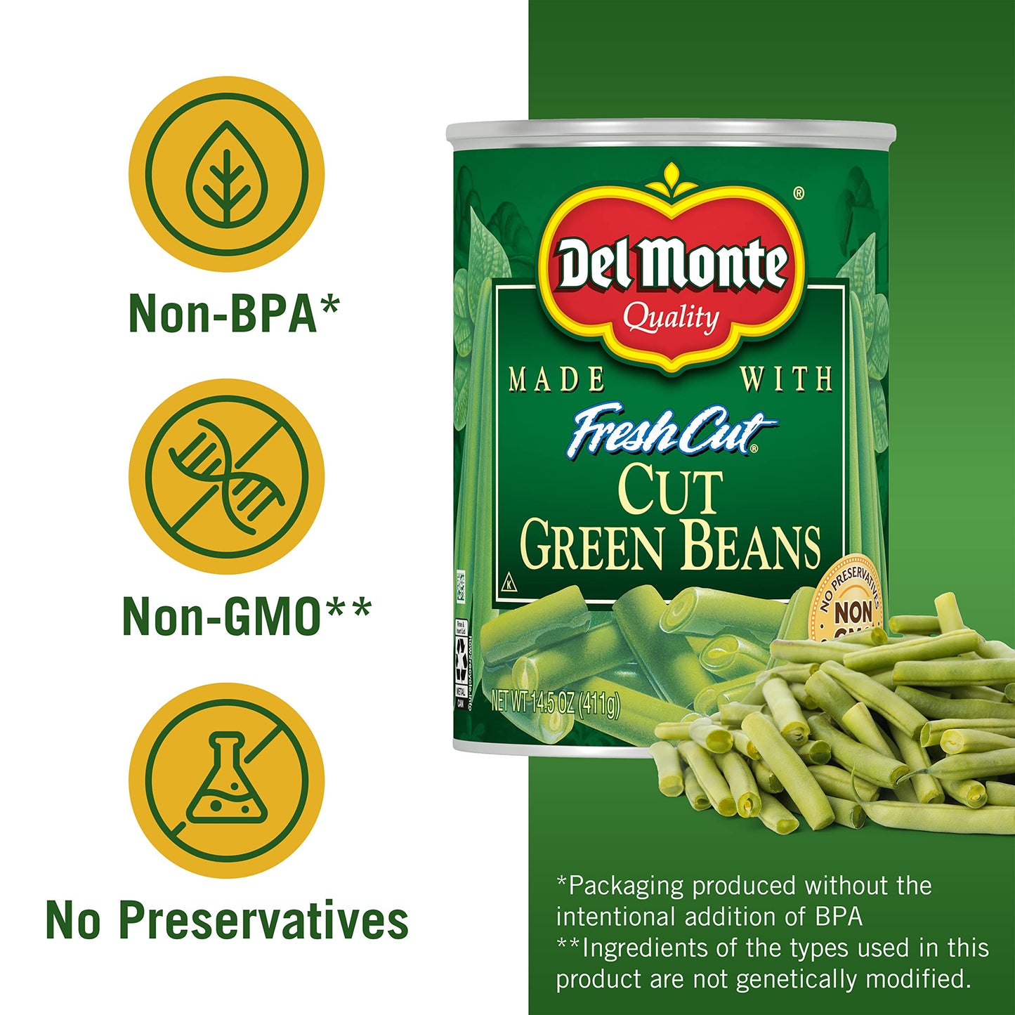 Cut Green Beans Canned Vegetables,14.5 Ounce (Pack of 12)