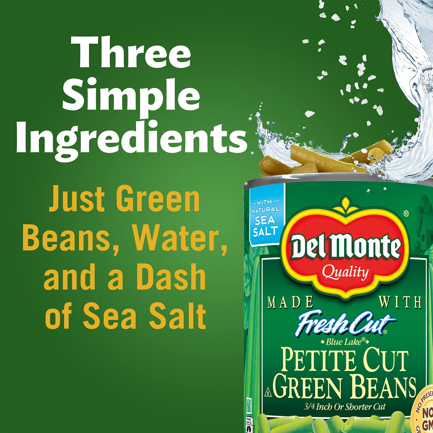 DEL MONTE BLUE LAKE Petite Cut Green Beans, Canned Vegetables, 14.5 oz Can