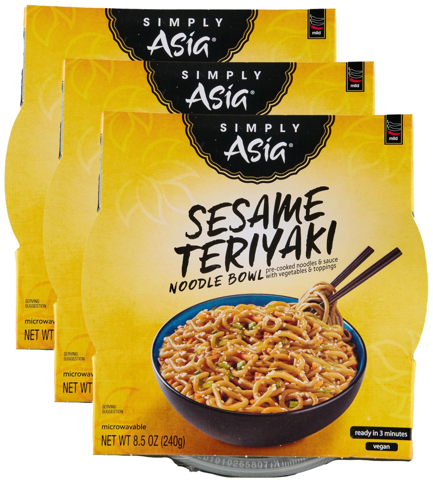 Simply Asia Sesame Teriyaki Noodle Bowl, 8.5 Oz (Pack of 3)