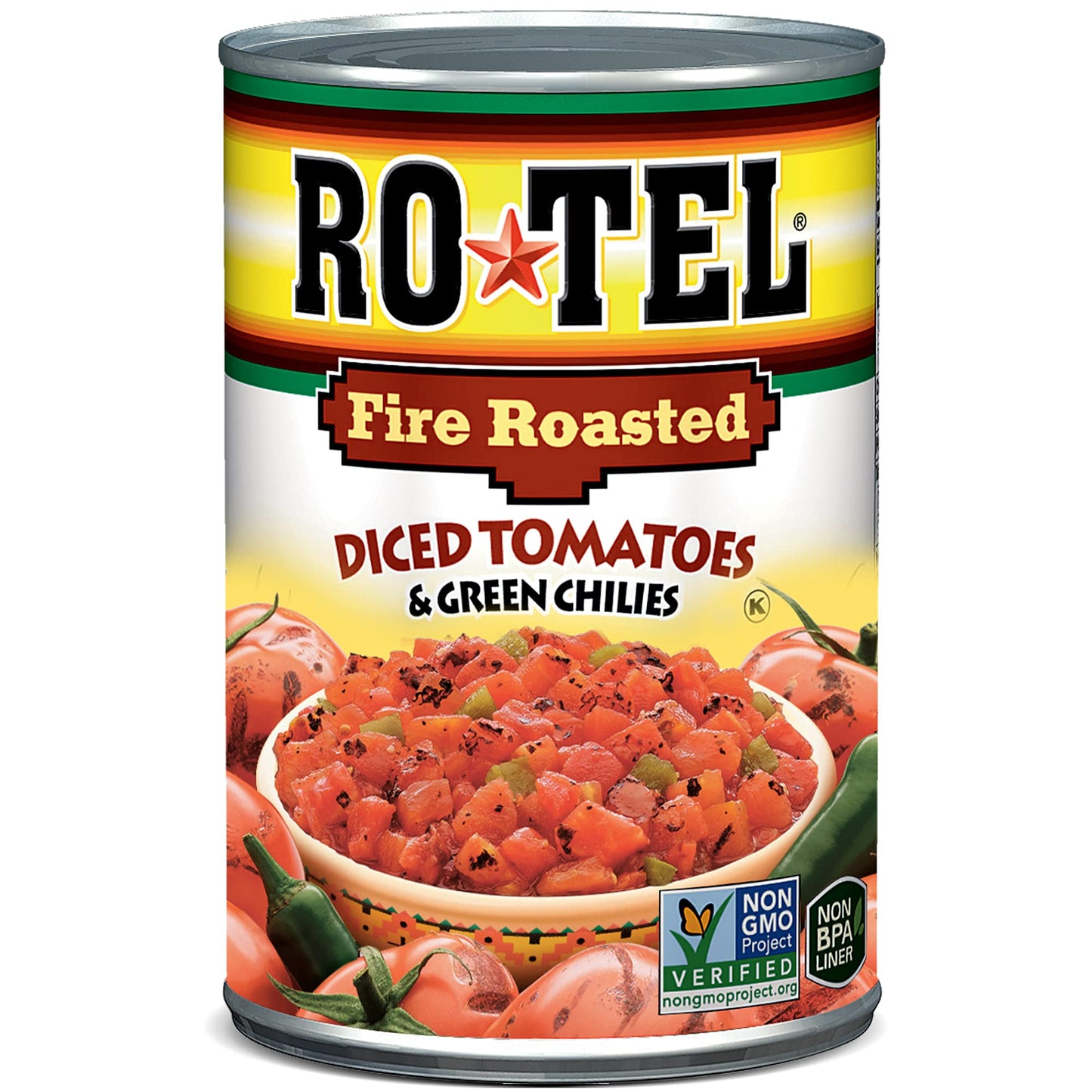 ROTEL Fire Roasted Diced Tomatoes and Green Chilies, 10 oz. (Pack of 6)