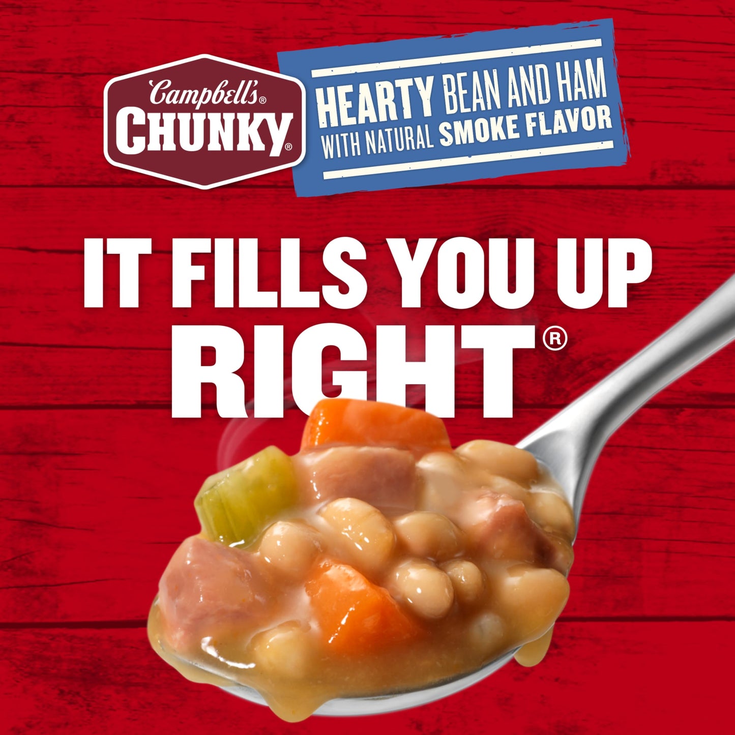 Campbell’s Chunky Soup, Hearty Bean Soup With Ham, 19 Oz Can