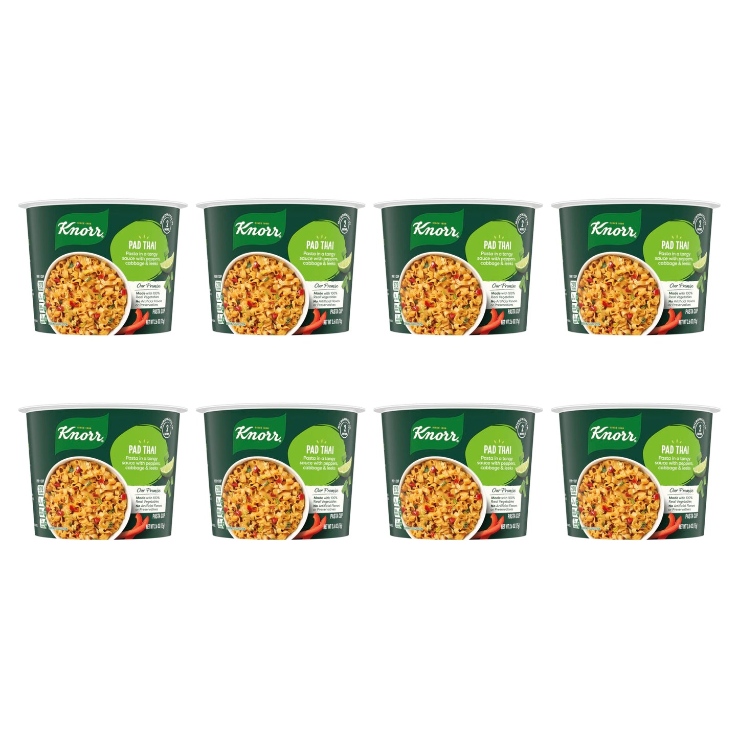 Knorr Pasta Cup Pad Thai 8 ct For a Quick and Easy Meal Made with 100% Real Vegetables