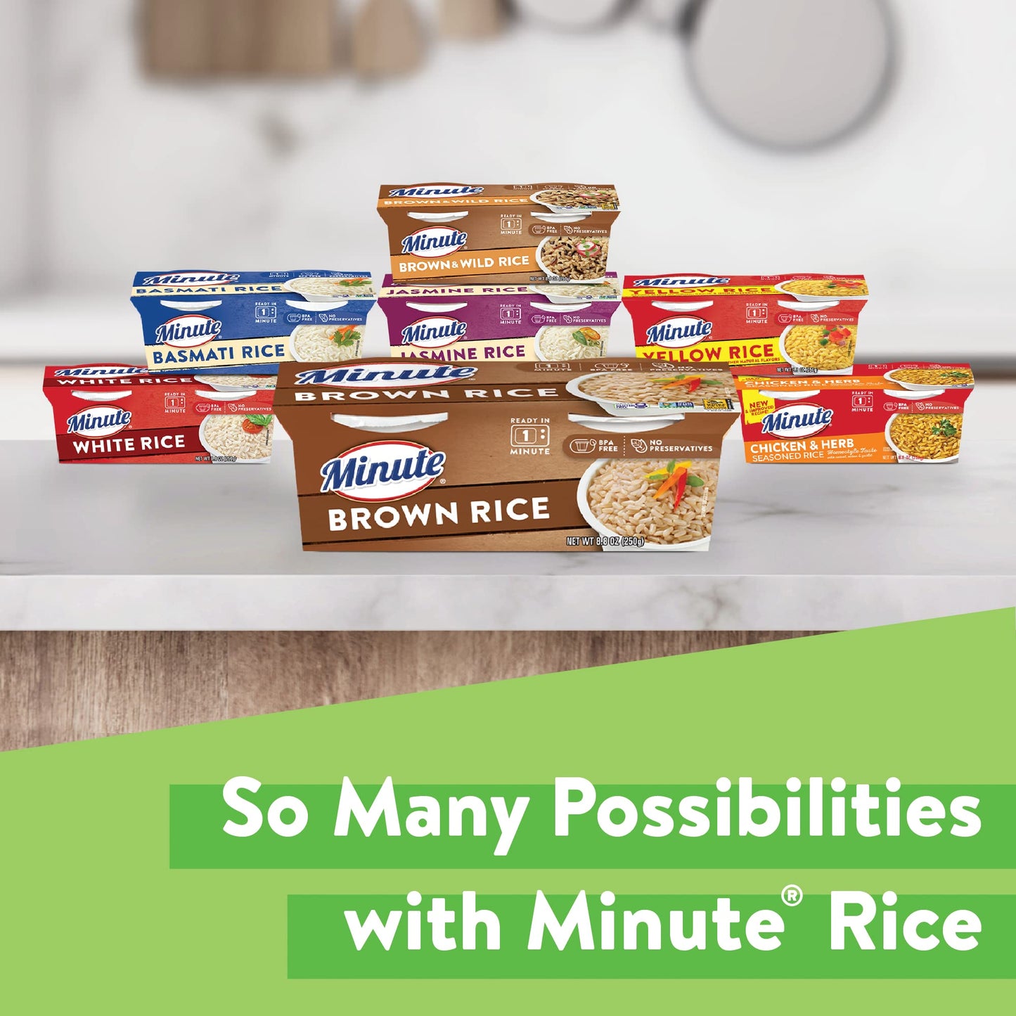 Minute Ready-to-Serve Brown Rice, Microwavable Rice Cups 2 Count, (Pack of 8)