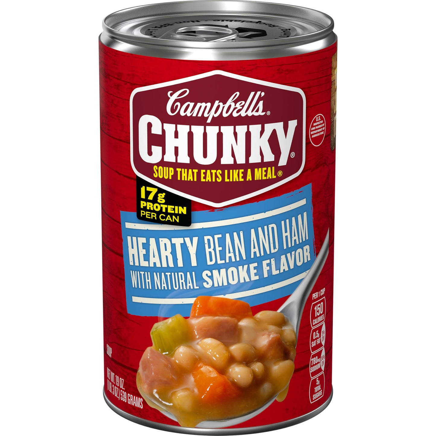 Campbell’s Chunky Soup, Hearty Bean Soup With Ham, 19 Oz Can